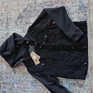 Levi's black denim/cotton hoodie jacket, women's size Medium
